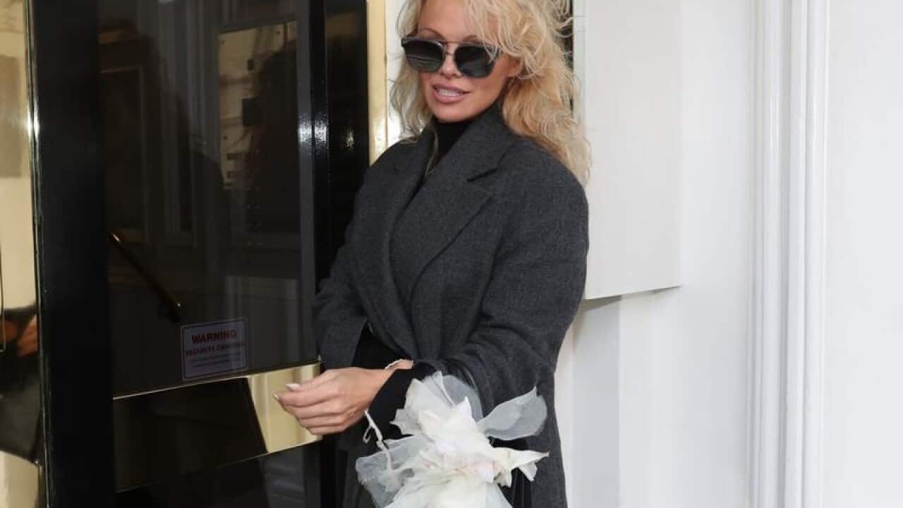 Pamela Anderson at the embassy last year