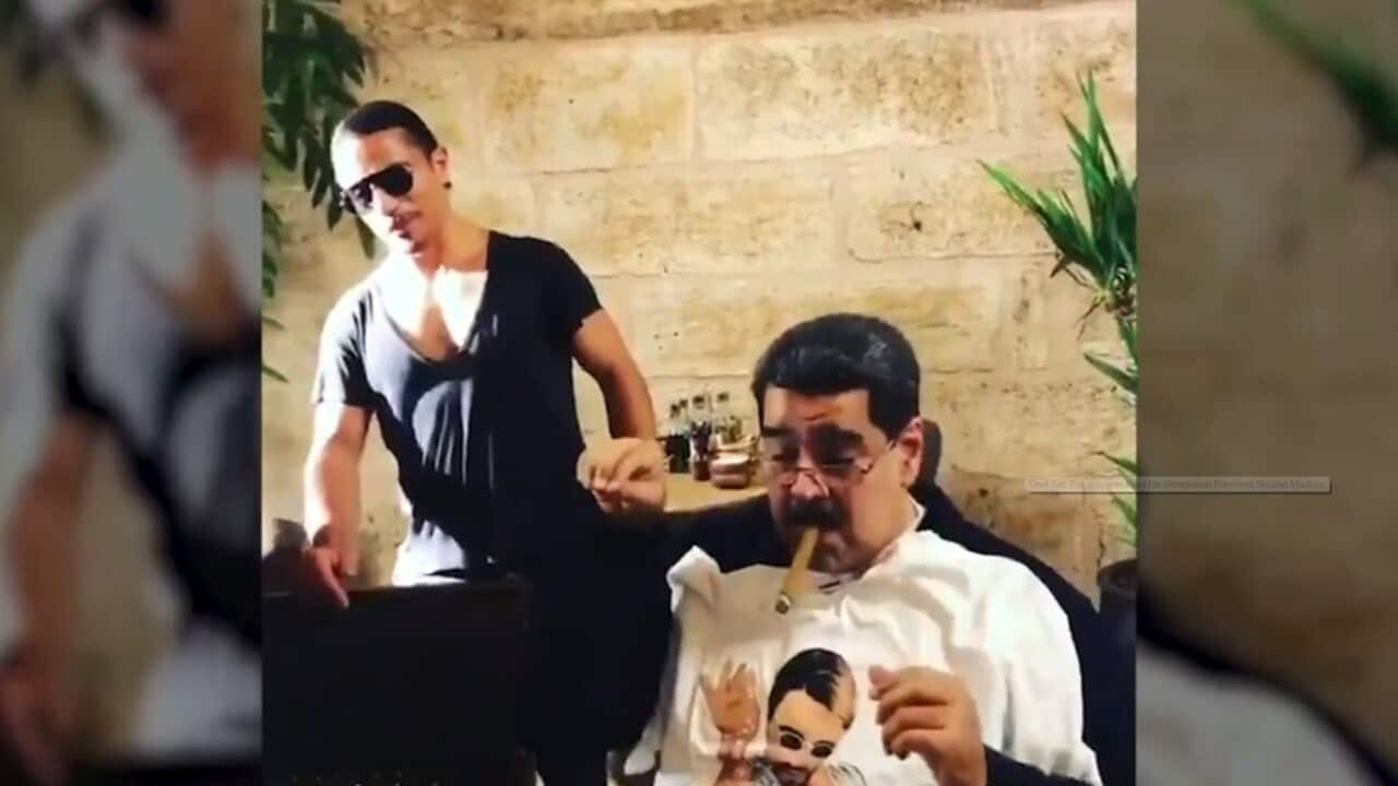 The Miami Herald saved the controversial video of Salt Bae (pictured left) and Venezuelan President Nicolas Maduro (pictured right).