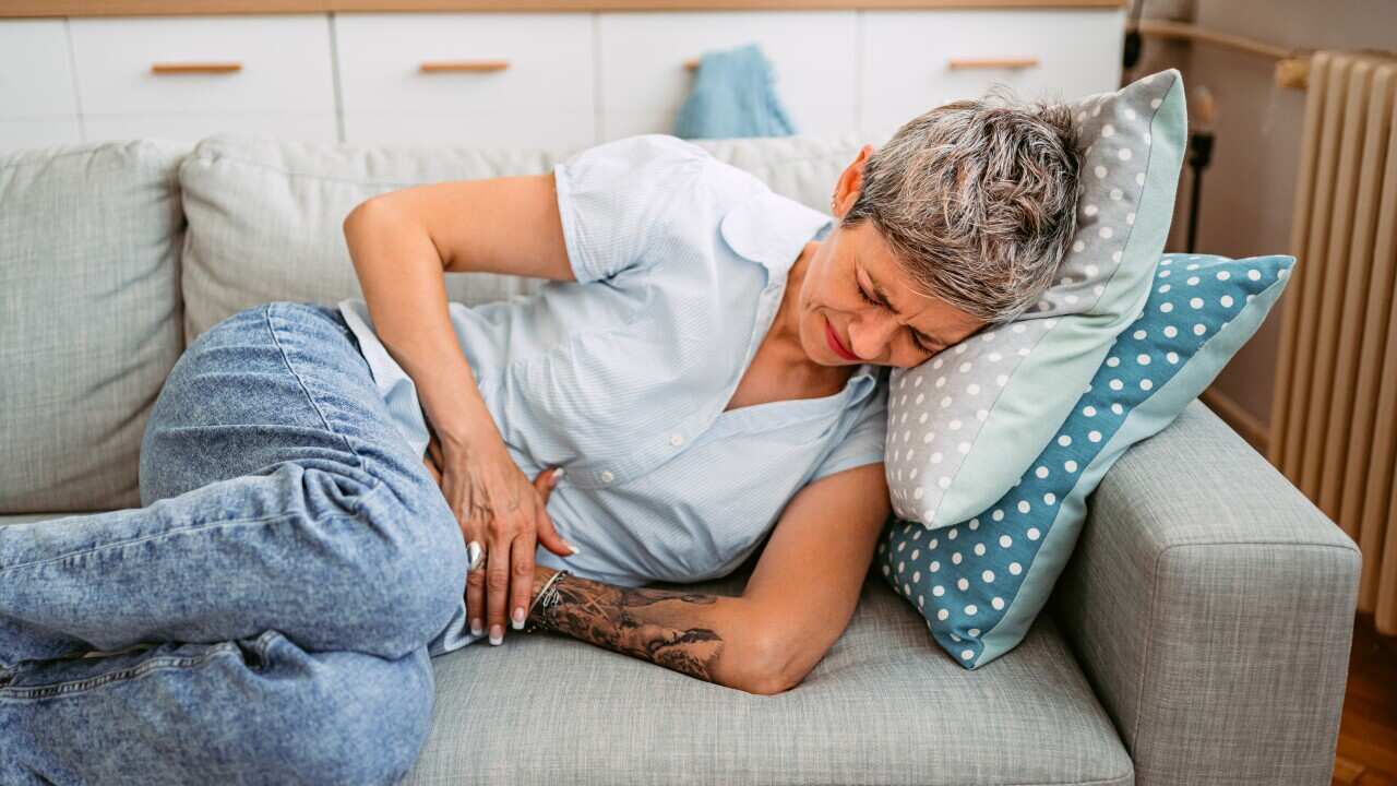 Senior Woman Having Stomach Ache