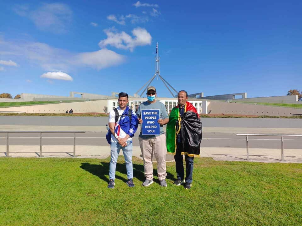 After an 18-day walk, three Afghans who once worked with the ADF in their home country have reached the nation’s capital city, Canberra.jpeg