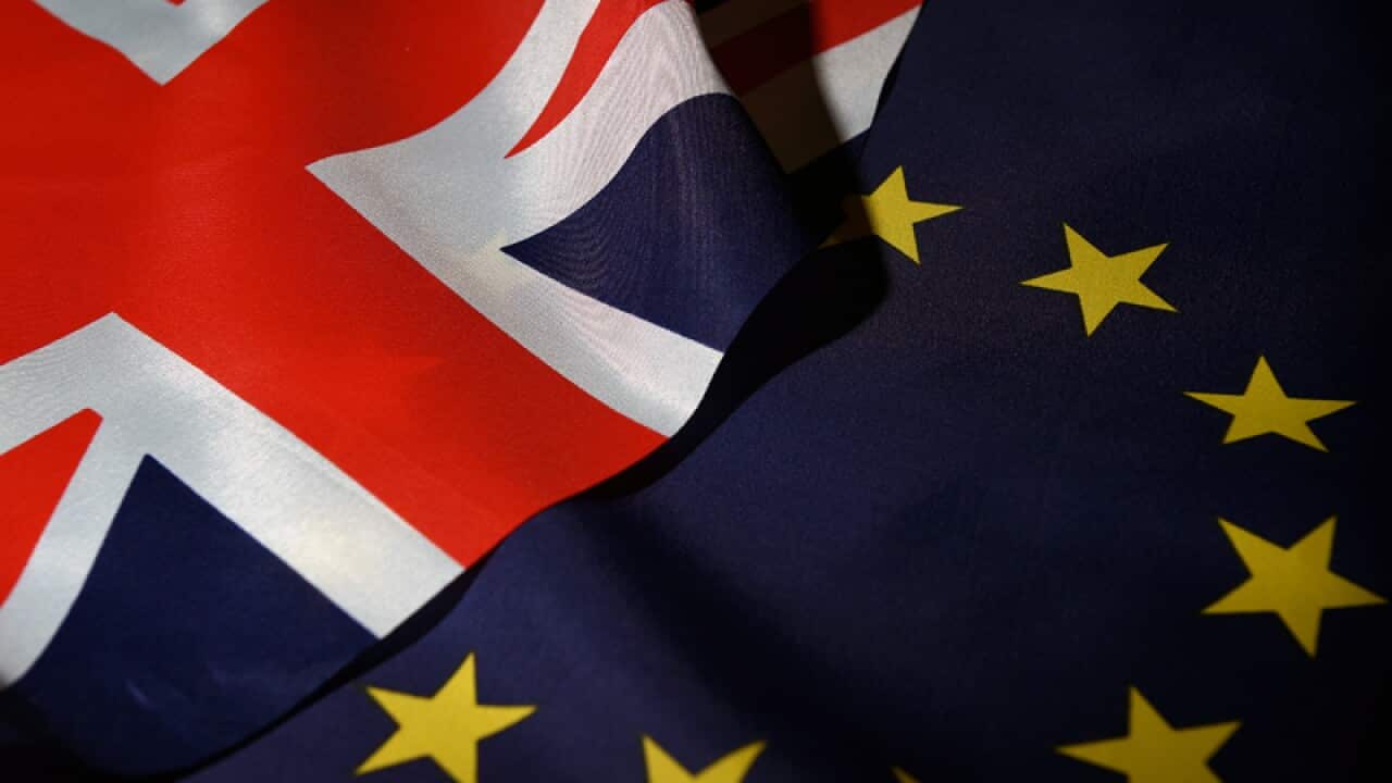 Flags of the United Kingdom and the European Union