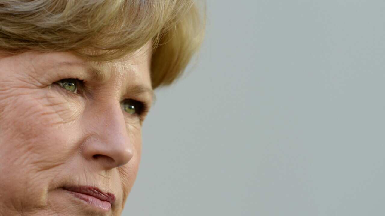 Australian Greens leader Christine Milne
addresses an audience