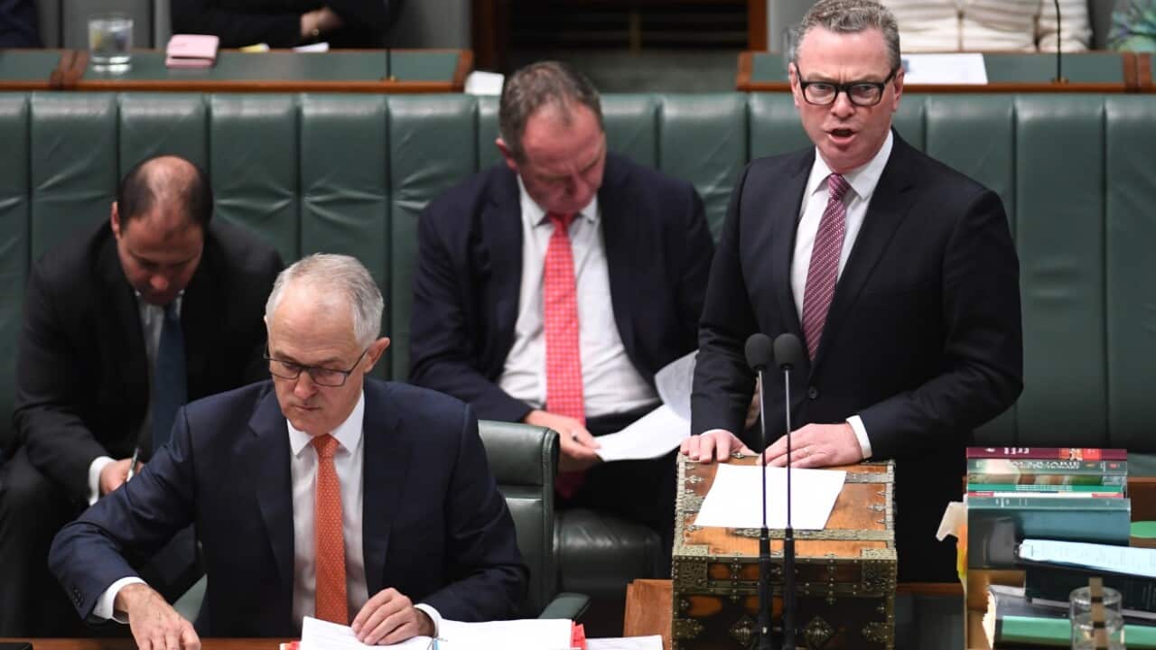 File image of Christopher Pyne (right) and Prime Minister Malcolm Turnbull
