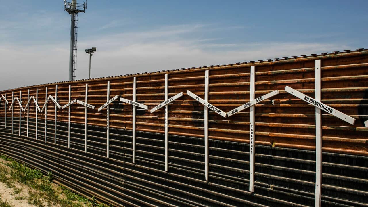 The border wall between Tijuana, Mexico and San Diego, Calif.