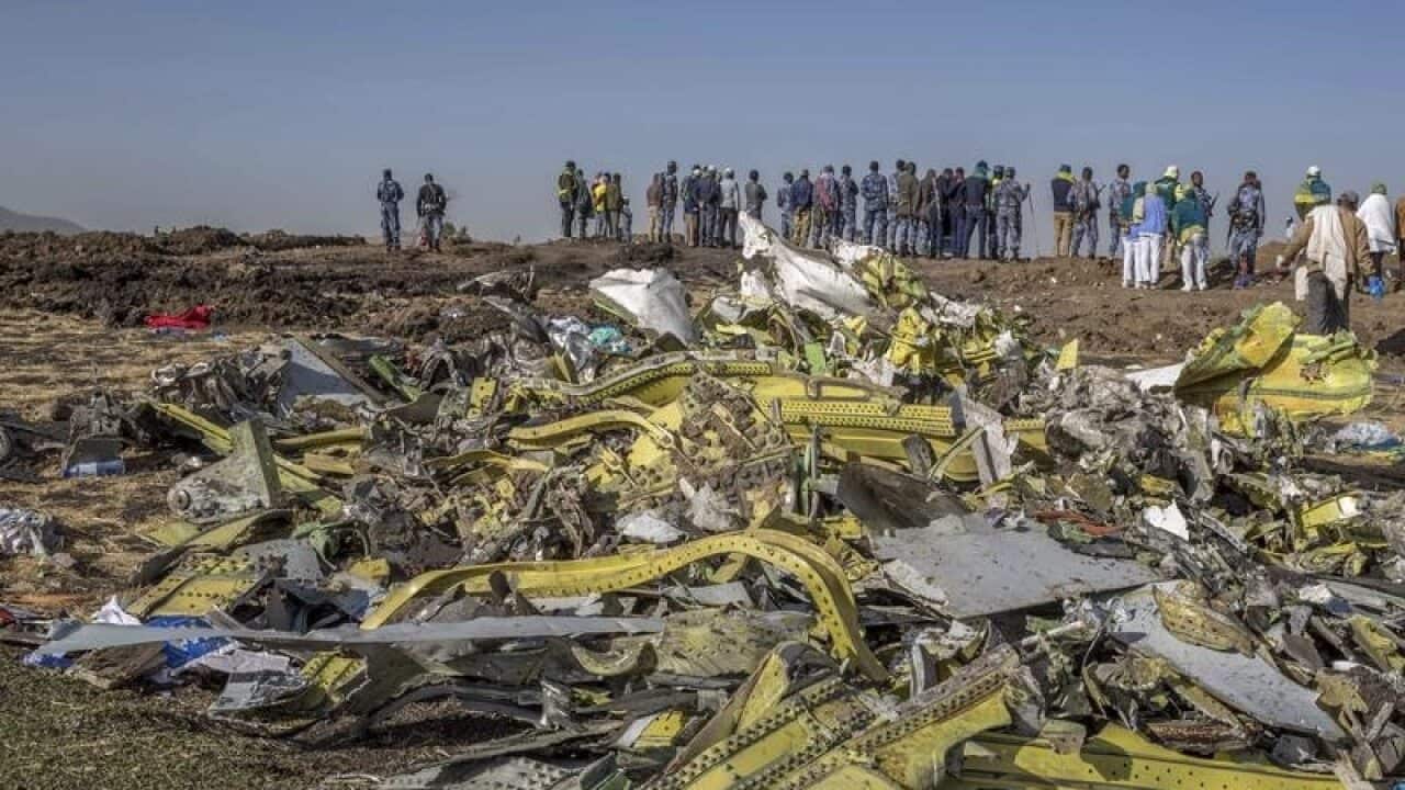埃塞俄比亚航空坠机残骸。