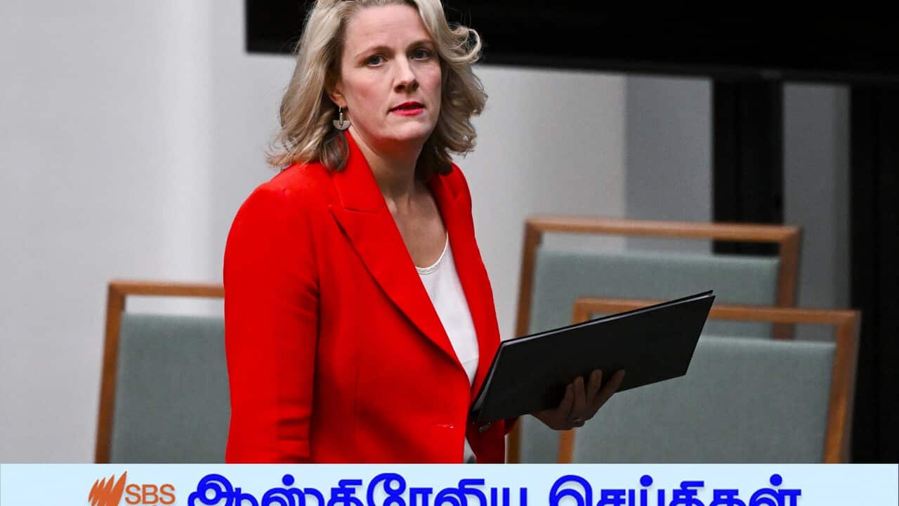 Australian Home Affairs Minister Clare O’Neil arrives during House of Representatives Question Time at Parliament House in Canberra, Tuesday, November 8, 2022.