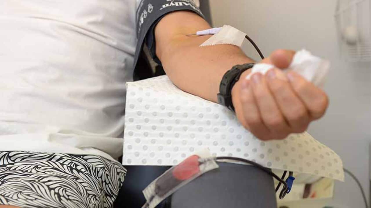 Man giving blood
