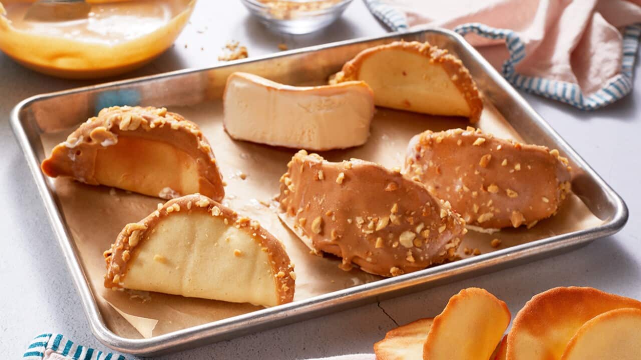 Peanut butter ice cream tacos