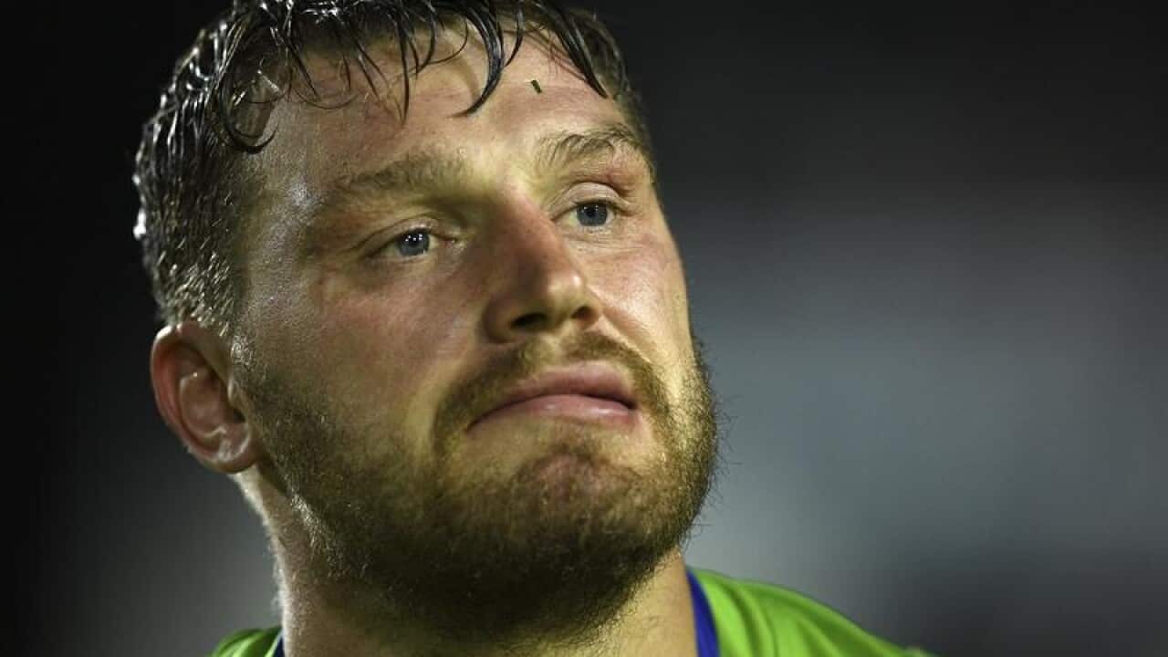 A file image of Elliott Whitehead of the Canberra Raiders.