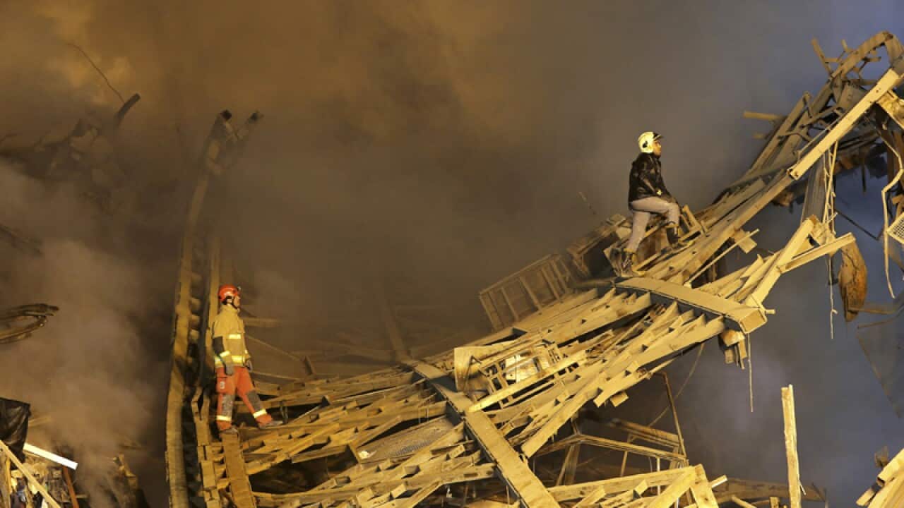 the collapsed 17-storey Plasco building