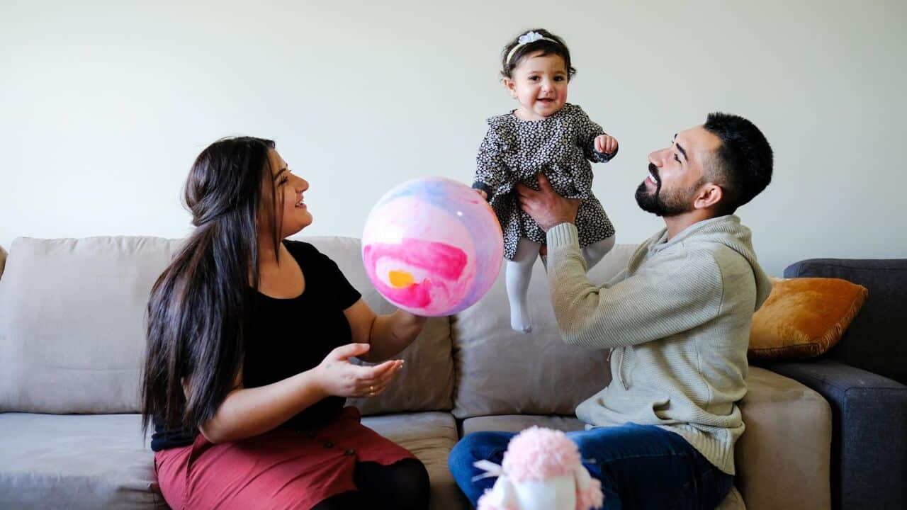 Waleed Khalid Alali with his family