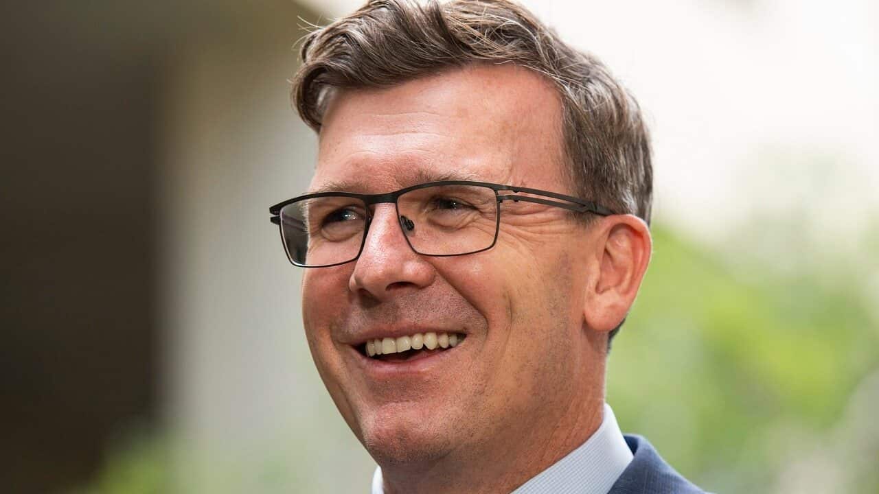 Alan Tudge during a press conference.