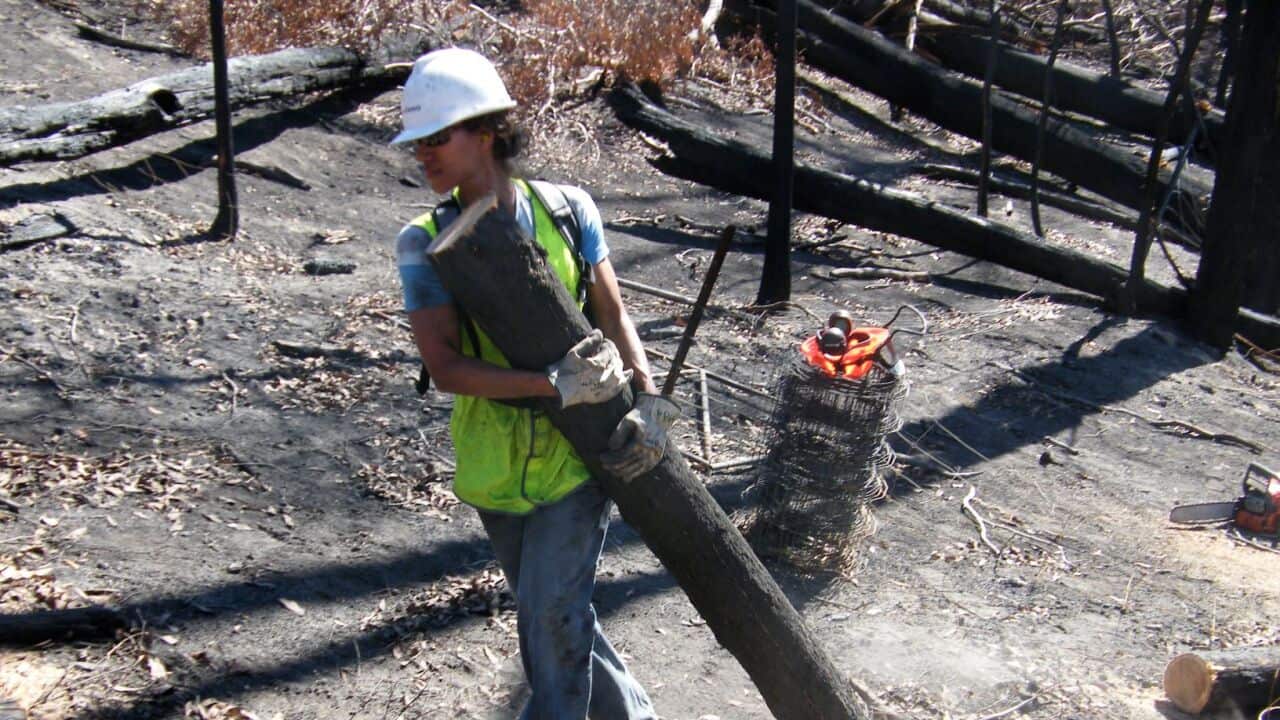 Pauline Svanikier von BlazeAid bei der Arbeit