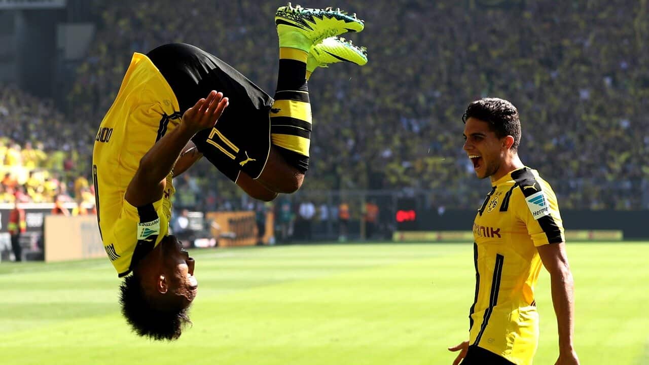 Pierre Emerick Aubameyang and Marc Bartra
