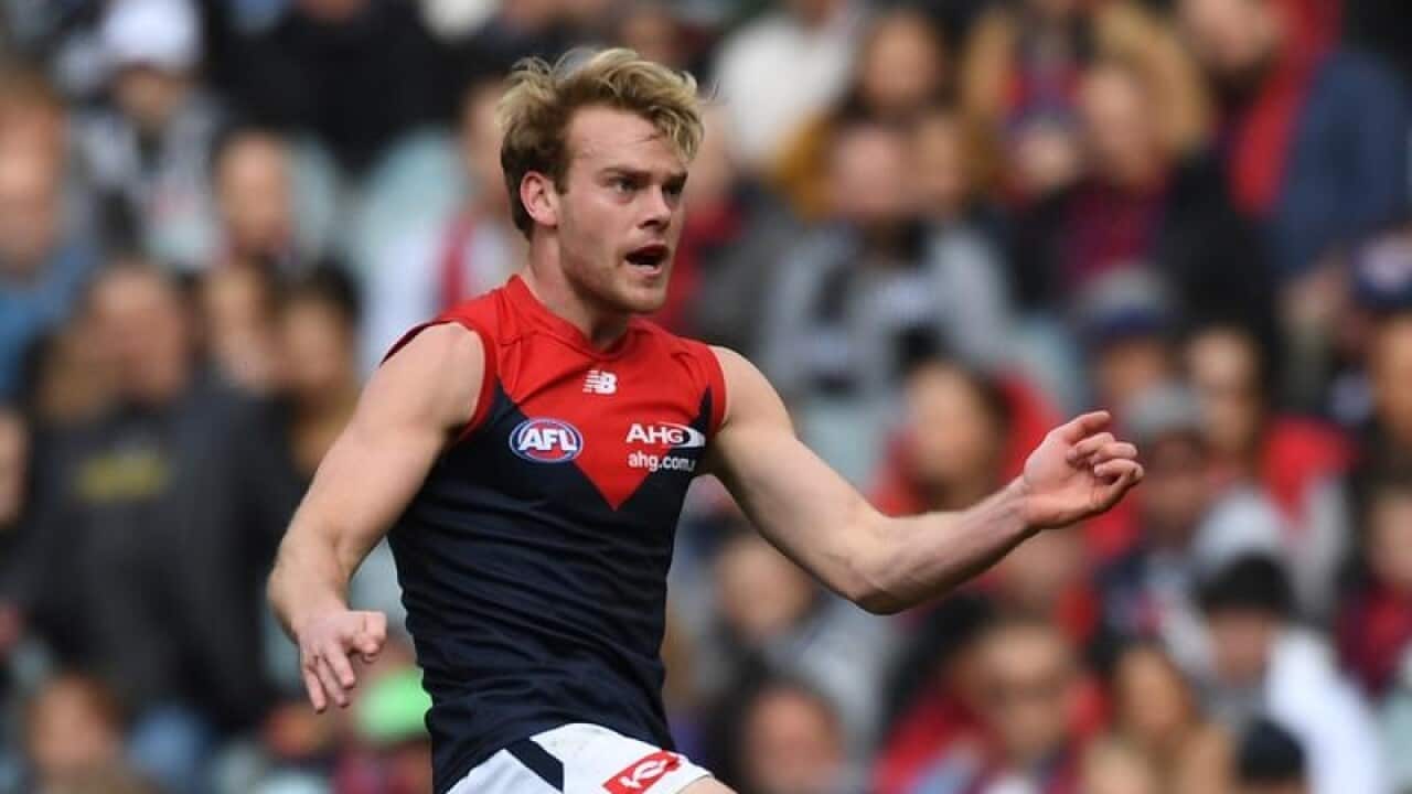 Jack Watts in action for Melbourne.