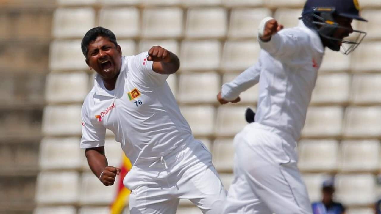 Sri Lanka bowler Rangana Herath,