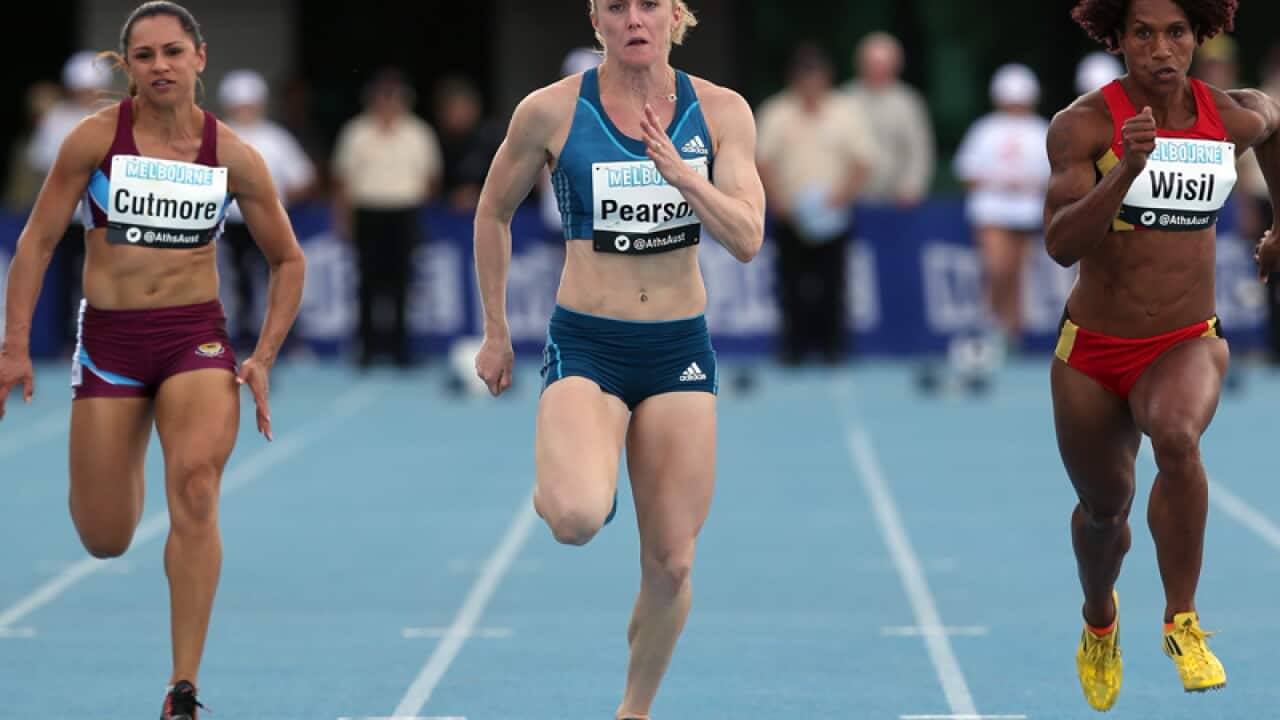 Sally Pearson (centre) during the Commonwealth Games Selection Trials