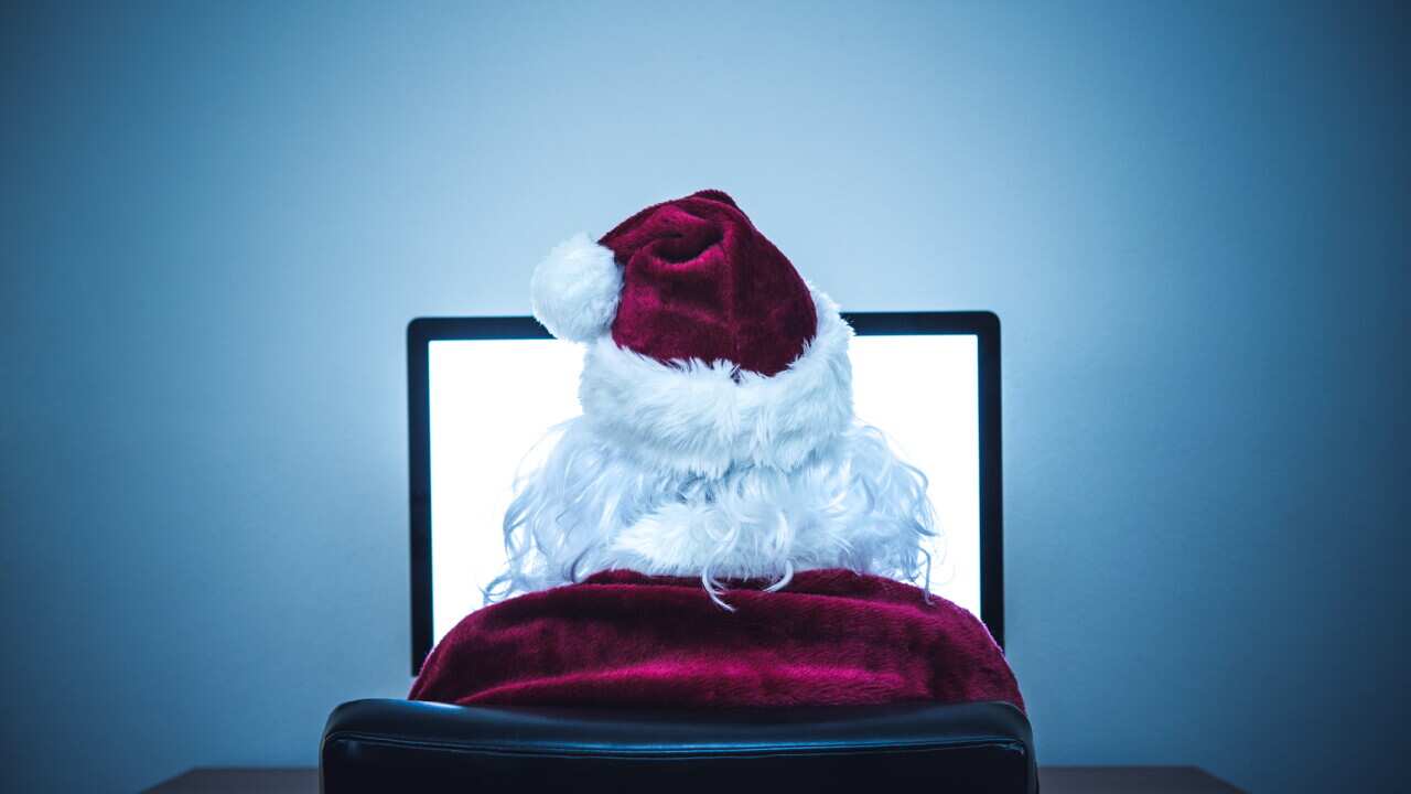 Internet Browsing Santa Claus