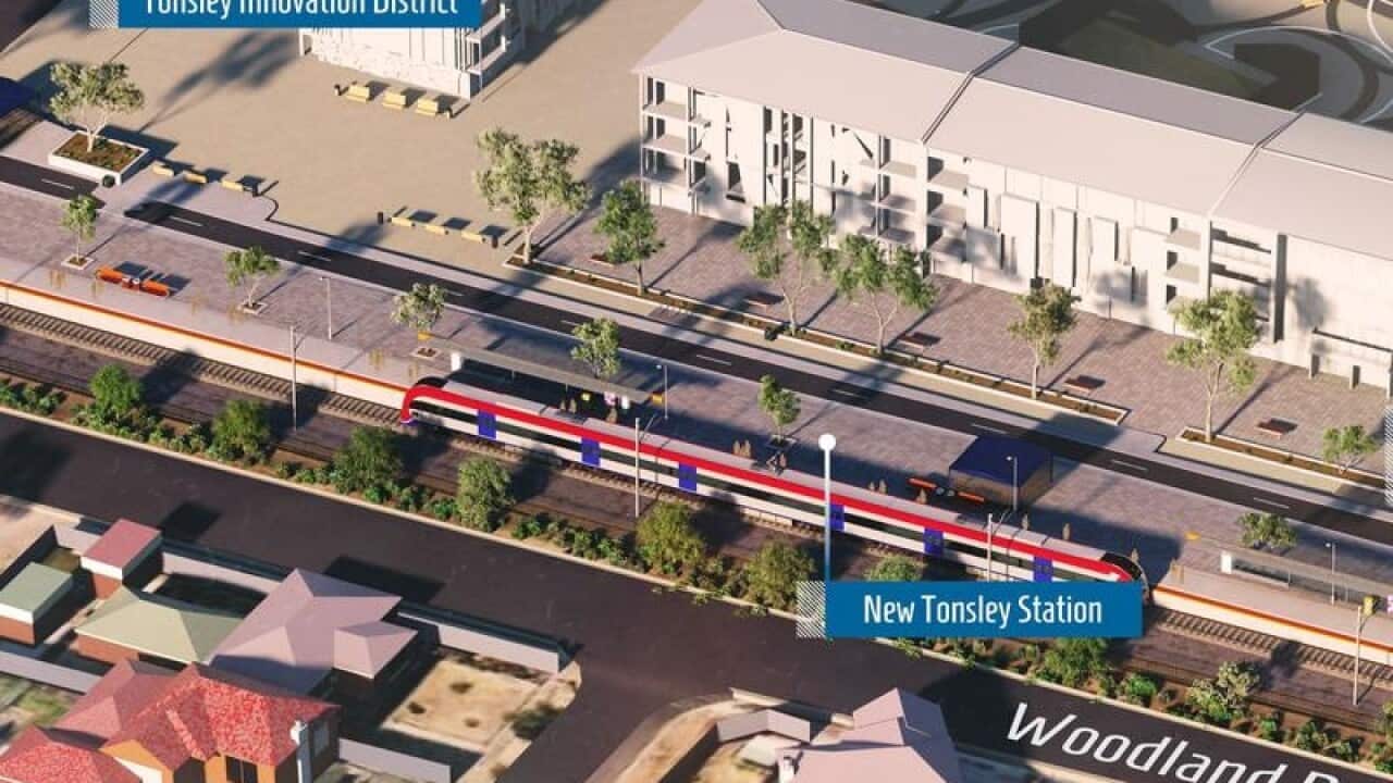 A proposed $8 million new Tonsley Railway Station.