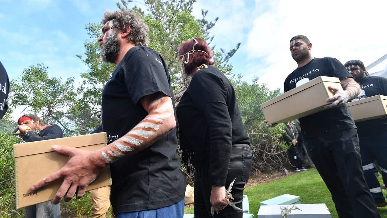 Ancestral remains of the Kaurna people being returned to country from the UK in August.