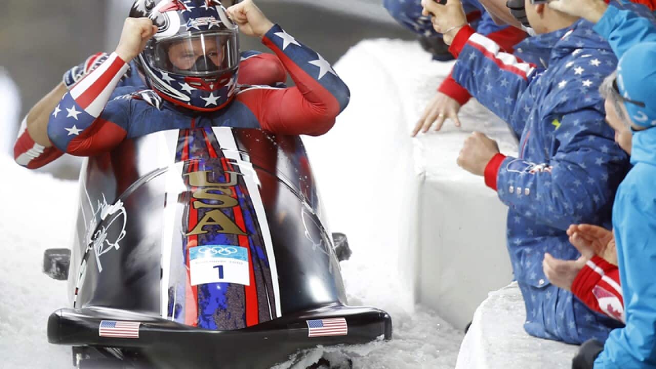 Steven Holcomb of the USA-1 team