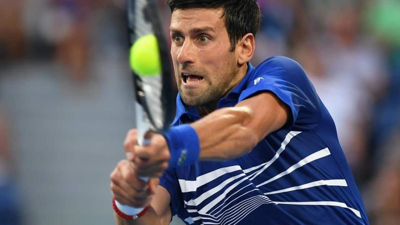 Novak Djokovic of Serbia in action.
