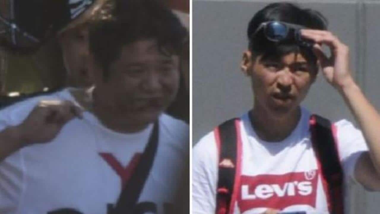 Two men police are searching for over $900 million. (Supplied: Victoria Police)