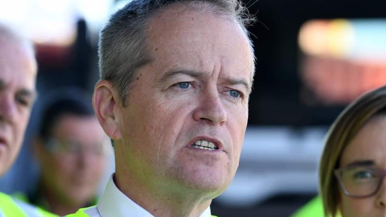 Mr Shorten at a press conference in Brisbane