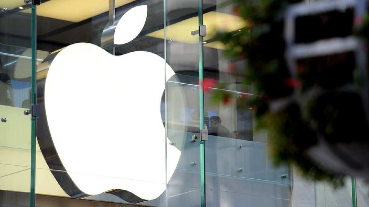Signage seen at the flagship Apple store in Sydney, Friday, Sept. 11, 2015. Technology giant Apple announced a range of new products yesterday, including the iPhone 6S, iPhone 6S Plus, iPad Pro and the Apple Pencil. (AAP Image/Joel Carrett) NO ARCHIVING