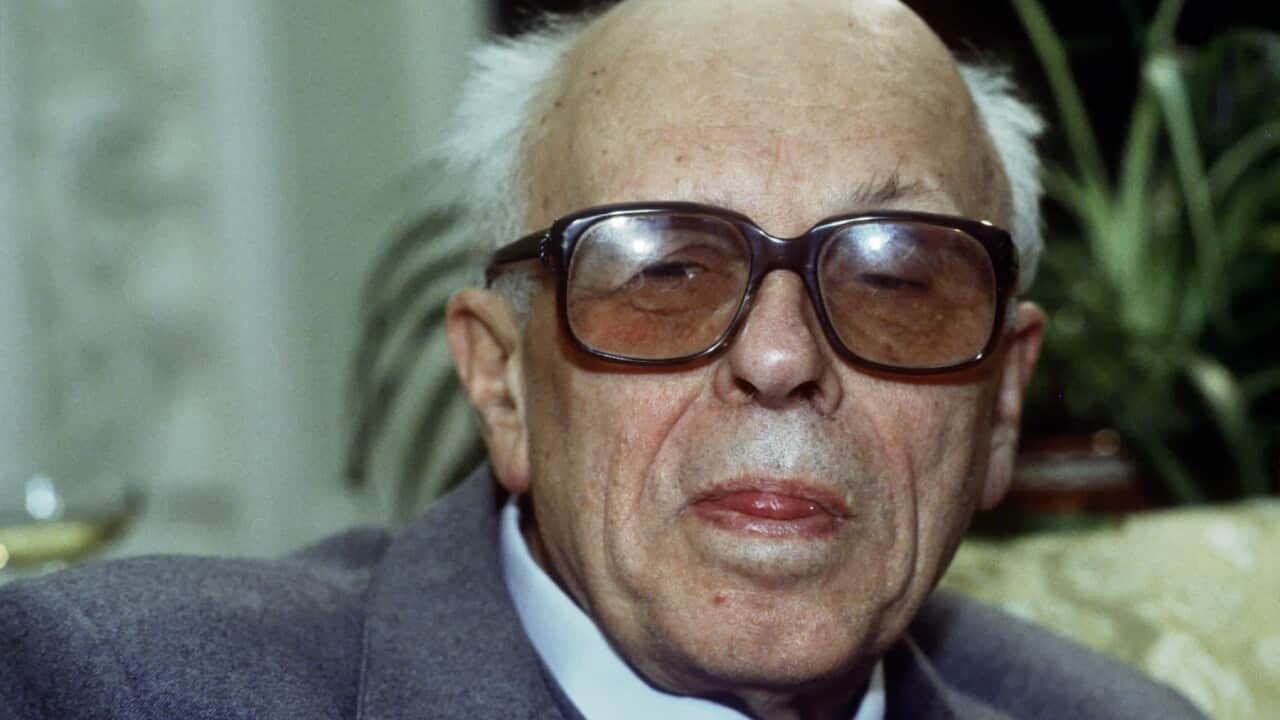 MOSCOW, RUSSIA - 13 OCTOBER 1988: Russian nuclear physicist, human rights activist and Nobel Peace Prize laureate Andrei Sakharov in Norwegian Embassy in Moscow on 13th October 1988