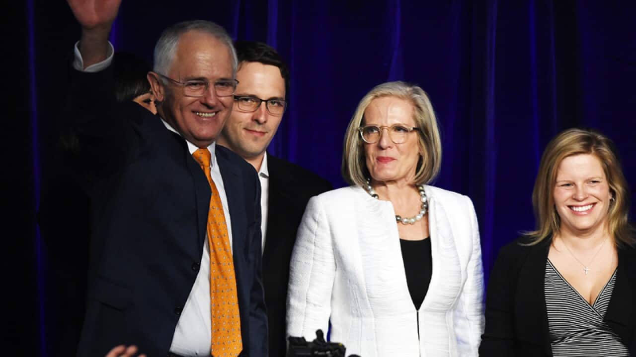 Prime Minister Malcolm Turnbull during election night