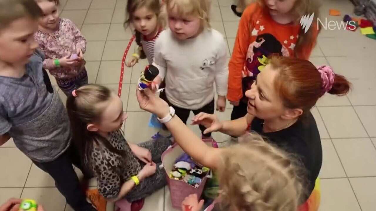 Poland puts on playtime for Ukrainian children