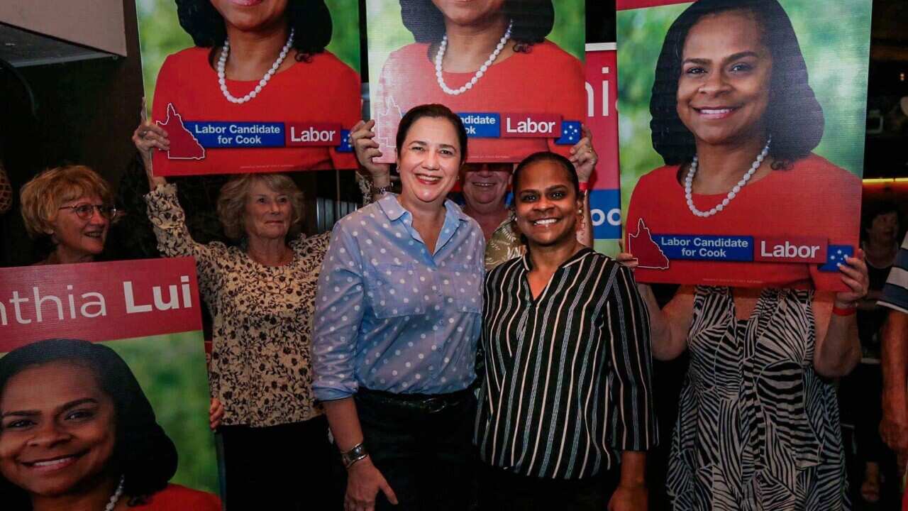 Cook candidate Cynthia Lui with QLD Premier Annastacia Palaszczuk.