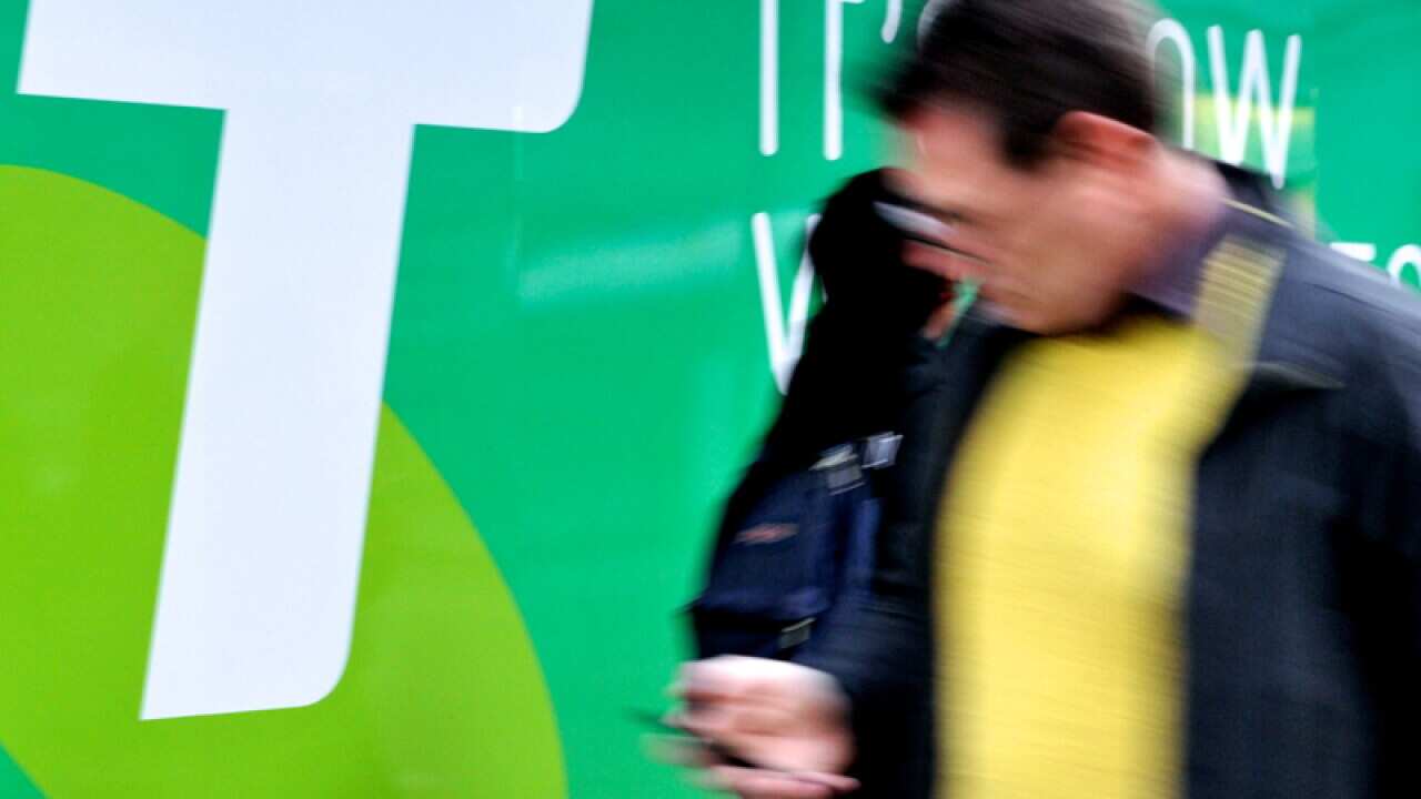 Telstra signage at a store in Sydney