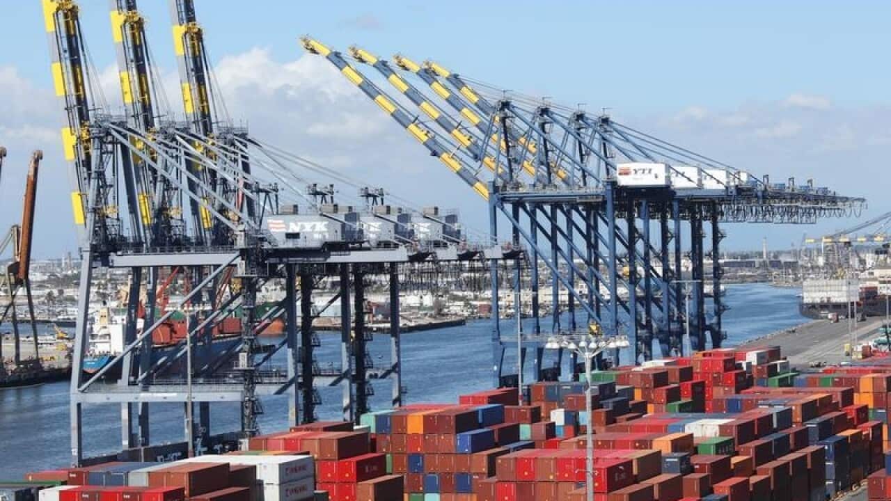 US containers at the Port of Los Angeles.