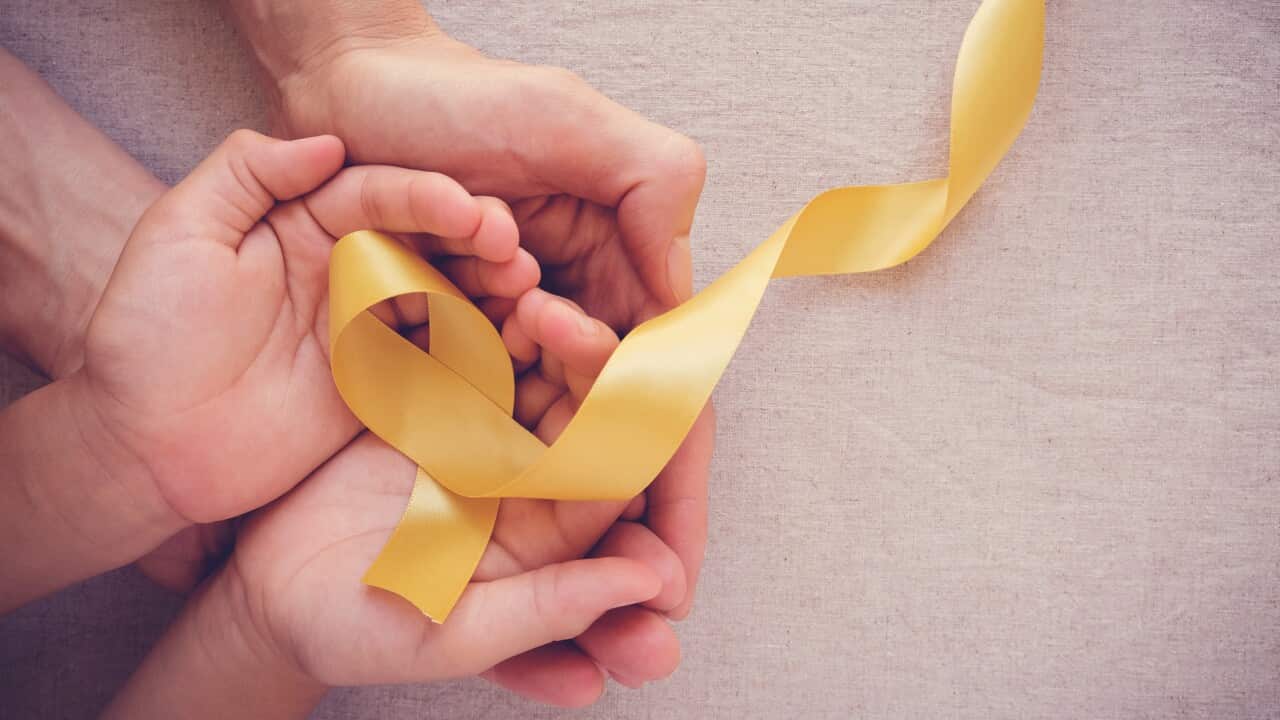 Adults and children raise awareness for various cancers.