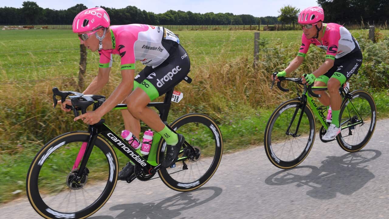 Sep Vanmarcke looks after EF Education First-Drapac team leader Rigoberto Uran on stage 4 of the 2018 Tour de France (Getty)