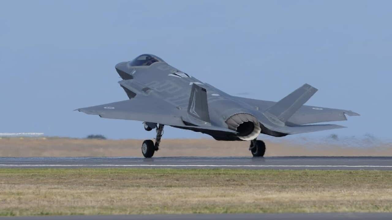 A file image of a F-35 Joint Strike Fighter