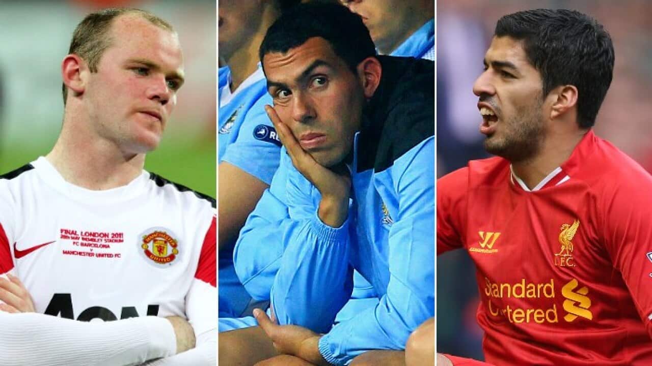 Rooney, Tevez, Suarez