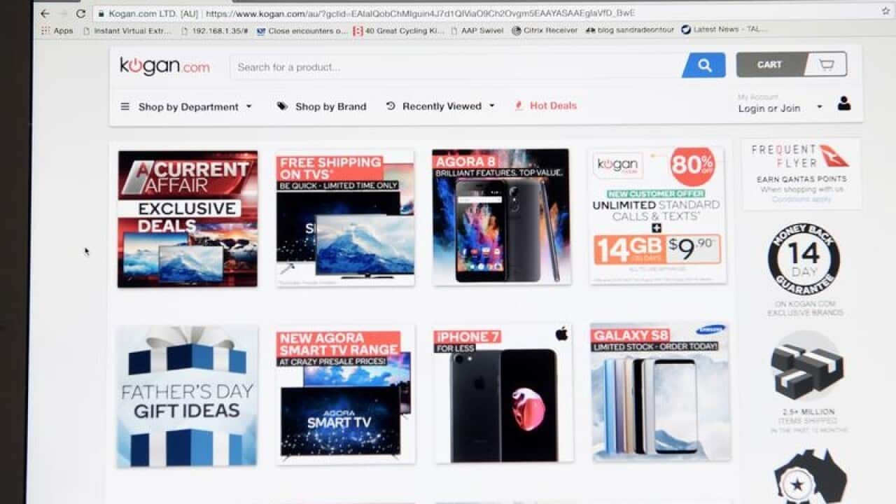 Kogan.com page open on computer monitor