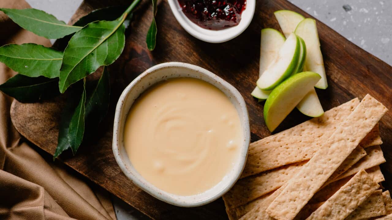 Bay leaf and comté custard