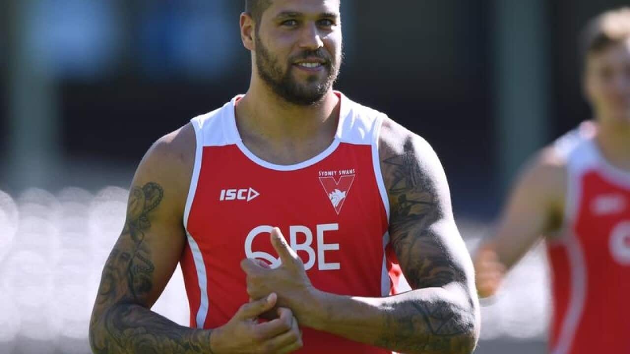 A file image of Lance Franklin of the Sydney Swans.