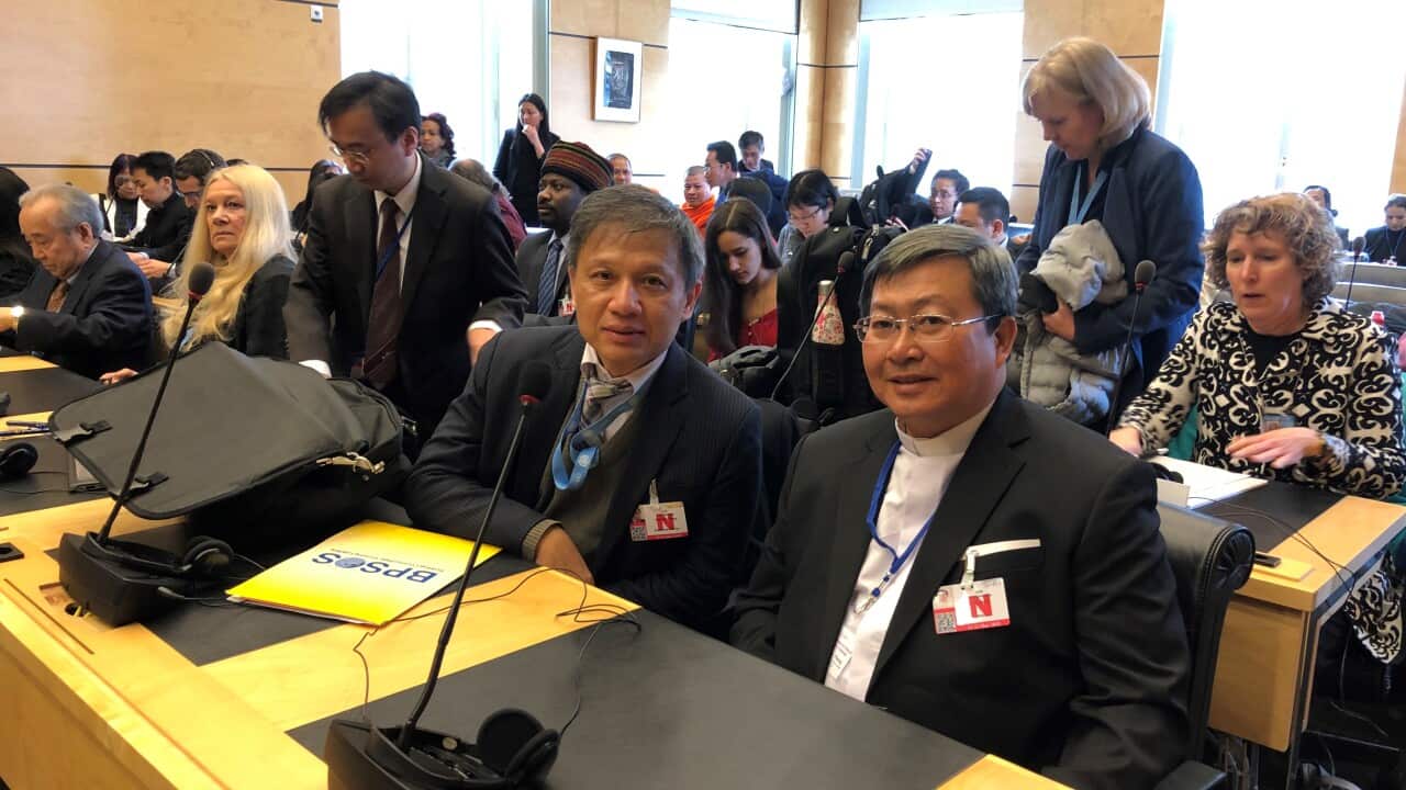 Tiến sĩ Nguyễn Đình Thắng tại phiên điều trần trước Liên Hiệp Quốc