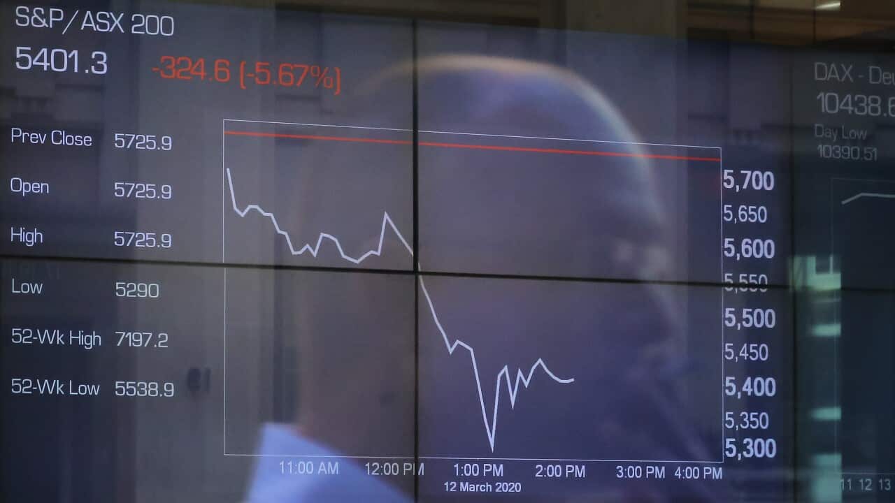 Digital market boards are seen at the Australian Securities Exchange.