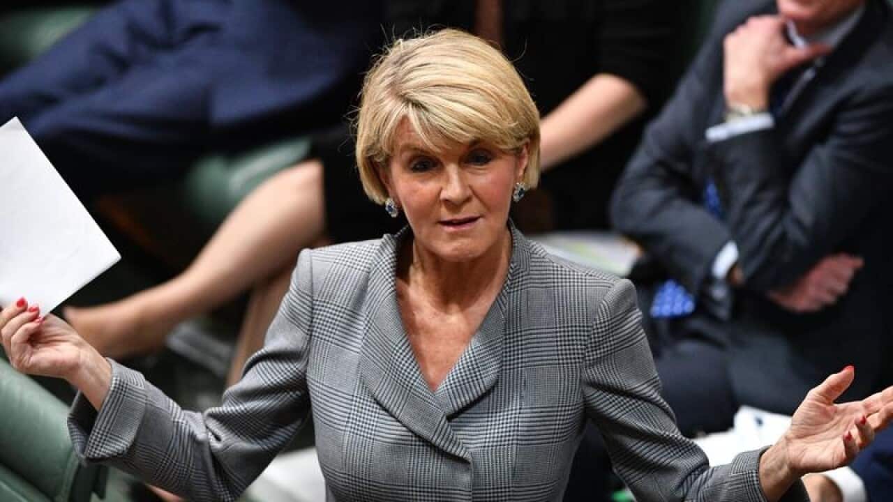 Julie Bishop during Question Time in the House of Representatives.