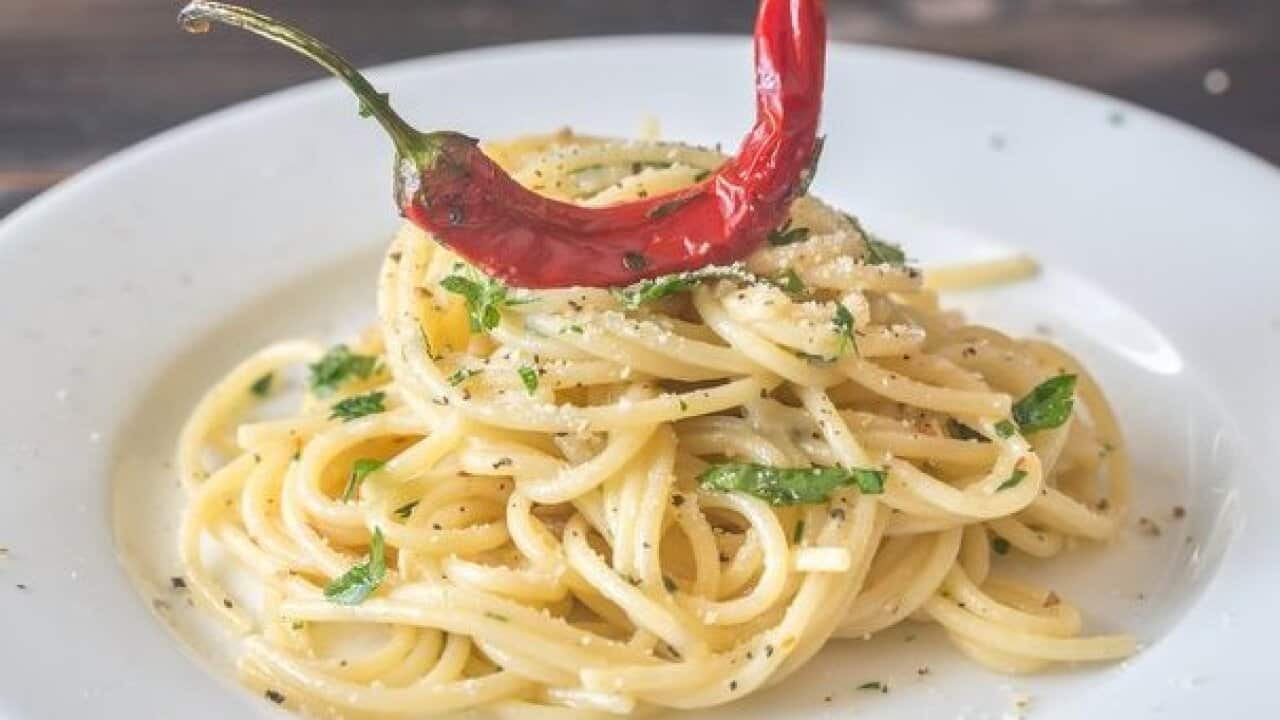 Spaghetti aglio olio e peperoncino