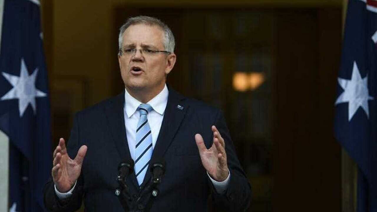 Prime Minister Scott Morrison announces his first cabinet during a press conference at Parliament House