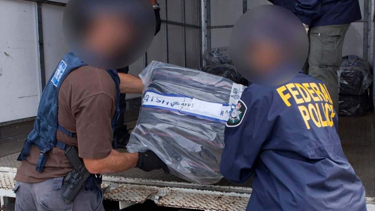 Federal Police officers during a drug bust