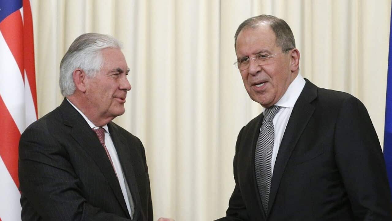 Russia's Foreign Minister Sergei Lavrov told Rex Tillerson "Washington's aggressive rhetoric" had heighten tensions on the Korean peninsula.