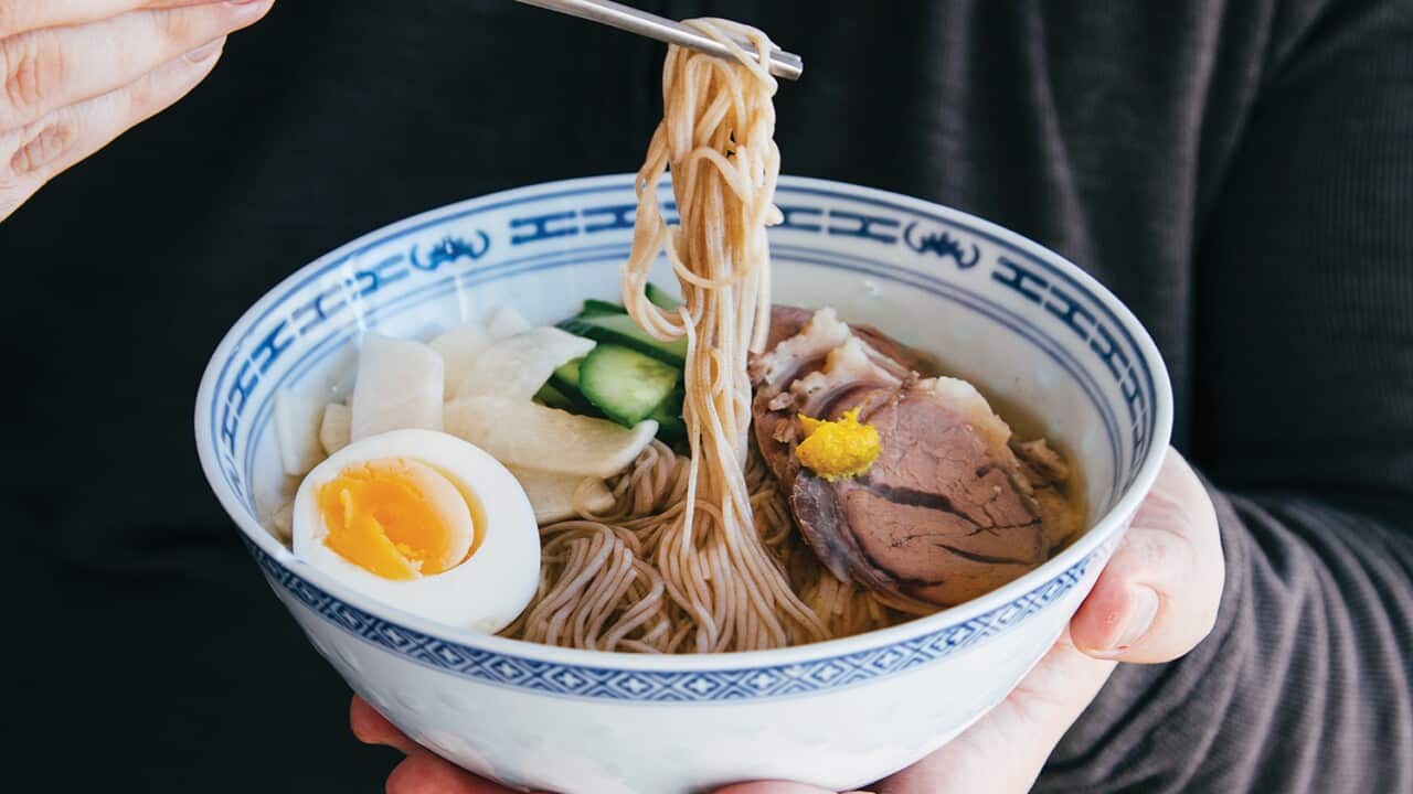 Chilled buckwheat noodle soup